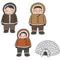 Vector set of eskimo Royalty Free Stock Photo