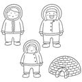 Vector set of eskimo Royalty Free Stock Photo