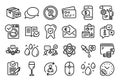 Vector set of Euro money, Scroll down and Rainy weather line icons set. Vector