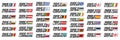 Vector set of European Countries Flags Royalty Free Stock Photo