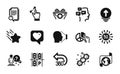 Vector set of Falling star, Favorite and Search employee icons simple set. Vector