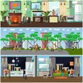 Vector set of family concept design elements in flat style