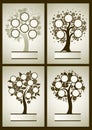 Vector set of family tree designs Royalty Free Stock Photo