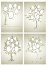 Vector set of family tree designs Royalty Free Stock Photo