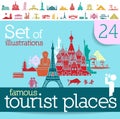 Templates for famous tourist places placards, banners, flyers and presentations Royalty Free Stock Photo