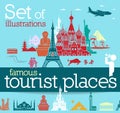 Templates for famous tourist places placards, banners, flyers and presentations Royalty Free Stock Photo