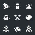 Vector Set of Fantasy love story Icons.