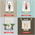 Vector set of fashion posters in flat style