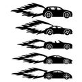 Vector set. Fast cars. Royalty Free Stock Photo