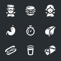 Vector Set of Fast Eating Icons.