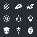 Vector Set of Fast Food delivery Icons.