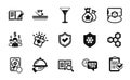 Vector set of Feedback, Survey checklist and Clean skin icons simple set. Vector