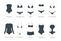Vector set of female swimsuit Royalty Free Stock Photo