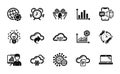 Vector set of File storage, Quick tips and Diagram graph icons simple set. Vector Royalty Free Stock Photo