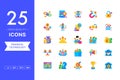 Vector set of Financial Technology icons Royalty Free Stock Photo
