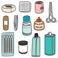 vector set of first aid kit Royalty Free Stock Photo