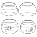 Vector set of fish bowl