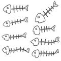 Vector set of fishbone