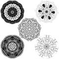 Vector set from five round mandalas