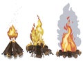 Vector set of flame. A collection of stylized fires. Abstract fire. Logo. Illustrations for the clipart.