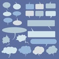 Vector Set of Flat Comics Bubbles. Talk and Think Royalty Free Stock Photo