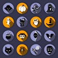 Vector Set of Flat Icons For Halloween Royalty Free Stock Photo