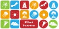 Vector set of flat icons. Isolated flat icons