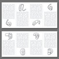 Vector set with flat line hearing aids icons