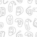 Vector set with flat line hearing aids icons