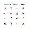 Vector set of flat modern photo logo.