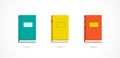 Vector set of flat reading books icon on white.