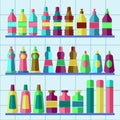 Vector set of flat washing aggents. Royalty Free Stock Photo