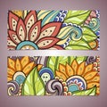 Vector Set of Floral Banners Royalty Free Stock Photo