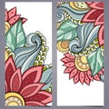 Vector Set of Floral Banners Royalty Free Stock Photo