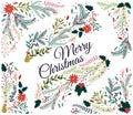 Vector Set of Floral Decorations for Christmas