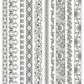 Vector set of floral elements for ethnic decor