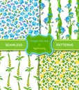 Vector set of floral seamless patterns.
