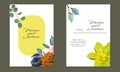 Vector set of flower backgrounds with copy space for text on a whitr background Royalty Free Stock Photo