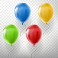 Vector set of flying multicolored helium balloons Royalty Free Stock Photo