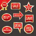 Vector Set of Foiled Sale Badges Royalty Free Stock Photo