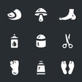Vector Set of Foot fungus Icons.
