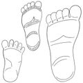 Vector set of foot sole