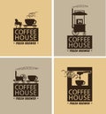 Vector set of coffee banners for coffeehouse