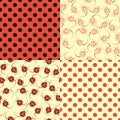 Set of four textures on ladybirds style