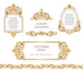 Vector set frame, border in Victorian style.