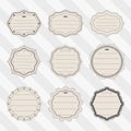 Vector set of frame vintage labels for the signature of notebooks and textbooks. Back to school - vector set of frame labels. Royalty Free Stock Photo