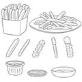 Vector set of frenchfries Royalty Free Stock Photo