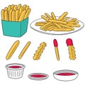 Vector set of frenchfries Royalty Free Stock Photo