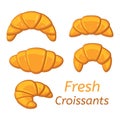 vector set of fresh croissants