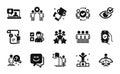 Vector set of Friendship, Smile face and Search employee icons simple set. Vector